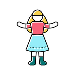 dolls toys color icon vector illustration