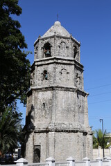 Fototapeta na wymiar Der Kirchturm von der St. Wilhelm der Einsiedler Kirche in Magsingal, Provinz Ilocos Süd, Philippinen