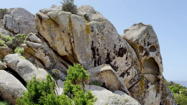 Panoramic view of Cala Napoletana on the island of Caprera, located in the La Maddalena archipelago national park, Olbia-Tempio -Sardinia