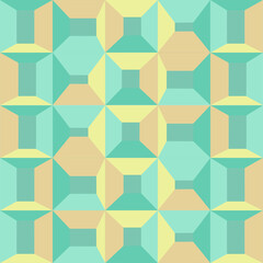 Fototapeta na wymiar Abstract rectangle blue and cream color geometric background