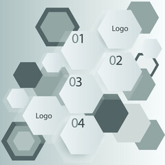 Infographic Hexagon vector Template Process concept Step for strategy