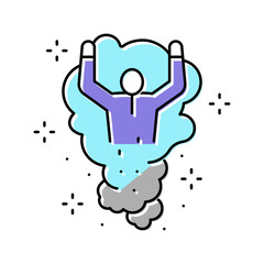 illusionist performing magic color icon vector illustration