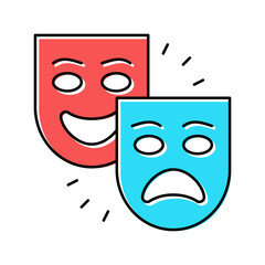 theater tragedy and comedy color icon vector illustration