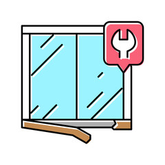 window frame repair color icon vector illustration