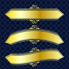 label banner frame background decoration gold luxury royal metal treasure