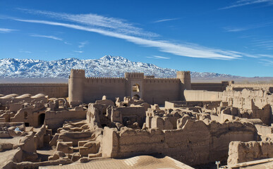 Rayen citadel, the ancient place built from the sand nearby Kerman and Mahan, one of the most important monuments of the Sassanid period, Persia, Iran.