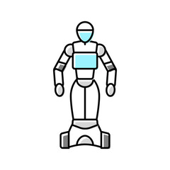 artificial robot color icon vector illustration
