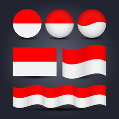 Indonesian flag variation vector design