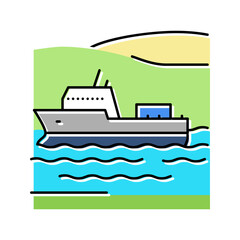 navigable river color icon vector illustration
