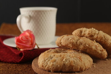 cup of coffee and cookies