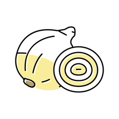 white onion color icon vector illustration