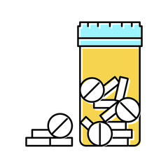 opiates drug pills package color icon vector illustration - obrazy, fototapety, plakaty