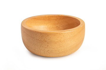 Wooden bowl isolated on white