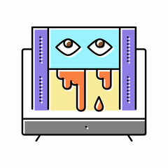 horror halloween color icon vector illustration