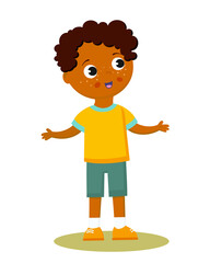 baby boy standing smiling on white background