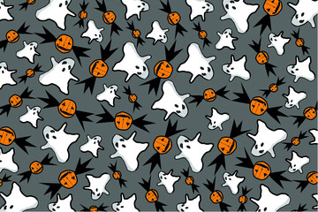 pattern design with halloween item theme
