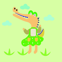 cute vector illustration crocodile