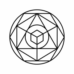 alchemy magic line icon vector illustration
