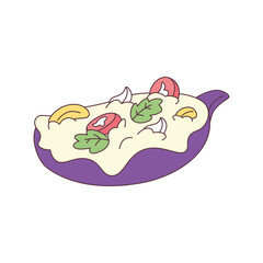 Isolated healthy food Vegeteables, fruits and protein Vector illustration