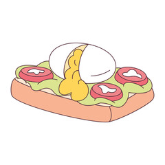 Isolated healthy food Vegeteables, fruits and protein Vector illustration