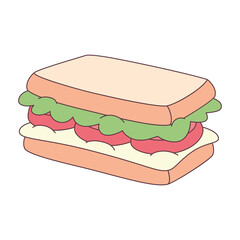 Isolated sandwich icon Healthy food Vector illustration