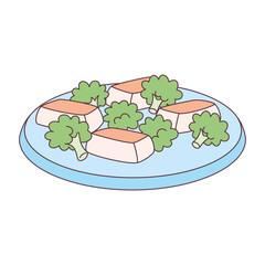 Isolated healthy food Vegeteables, fruits and protein Vector illustration