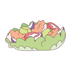 Isolated salad in a bowl Healthy food Vector illustration