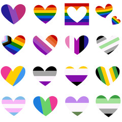Rainbow Pride Hearts