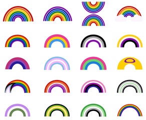 Set of Pride Rainbow Icons