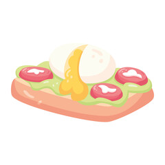 Isolated healthy food Vegeteables, fruits and protein Vector illustration