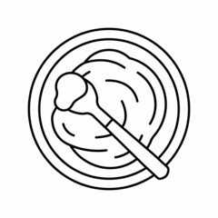 puree spinach line icon vector illustration