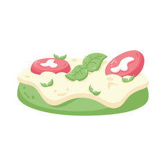 Isolated healthy food Vegeteables, fruits and protein Vector illustration