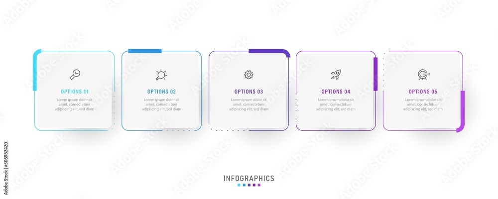 Wall mural vector infographic label design template with icons and 5 options or steps. can be used for process 
