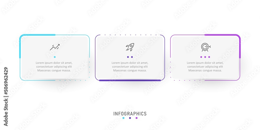 Wall mural vector infographic label design template with icons and 3 options or steps. can be used for process 