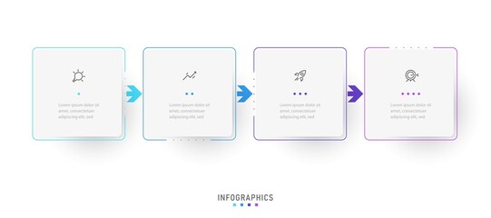 Vector Infographic label design template with icons and 4 options or steps. Can be used for process diagram, presentations, workflow layout, banner, flow chart, info graph.