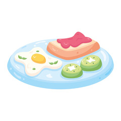 Isolated healthy food Vegeteables, fruits and protein Vector illustration