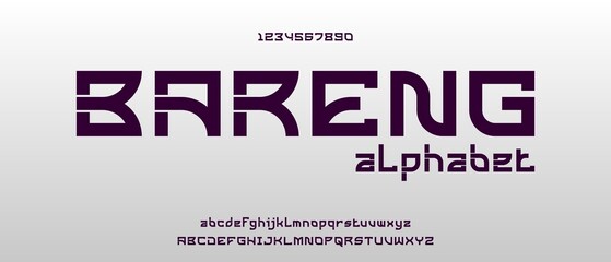 Bareng, modern creative alphabet with urban style template