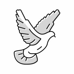 flying dove color icon vector illustration