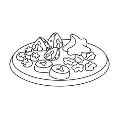 Isolated healthy food Vegeteables, fruits and protein Vector illustration