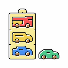 car wooden toy color icon vector illustration