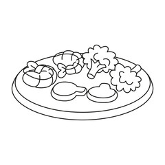 Isolated healthy food Vegeteables, fruits and protein Vector illustration