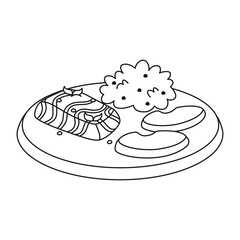 Isolated healthy food Vegeteables, fruits and protein Vector illustration