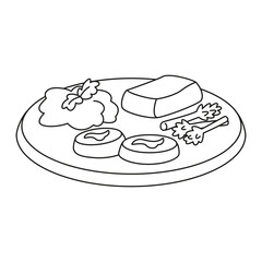 Isolated healthy food Vegeteables, fruits and protein Vector illustration