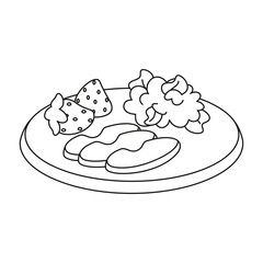 Isolated healthy food Vegeteables, fruits and protein Vector illustration