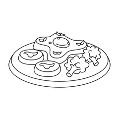 Isolated healthy food Vegeteables, fruits and protein Vector illustration