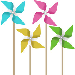 Clip art of colorful windmill