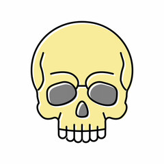 skull halloween color icon vector illustration
