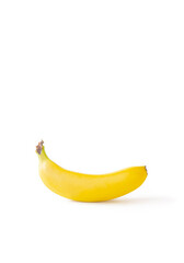 A banana on the white background. 白背景上の一本のバナナ