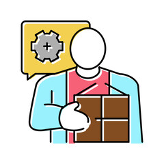 packing services facilitator color icon vector illustration