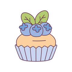 Isolated decorated cupcake Dessert icon Vector illustration